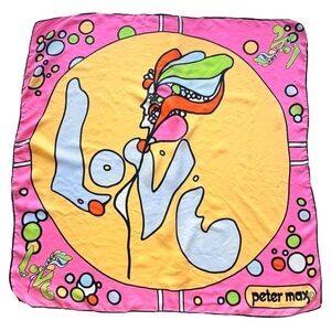 Rare Vintage 1960s Peter Max “Love” Silk Scarf - Pop Art Masterpiece